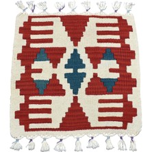 Zehra Abla Halı Yeni El Dokuma Kare Köşe Sandalye Minderi Pınarbaşı Kayseri Yün Kilim 7110