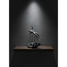 Beruflic Gri El Insan Figürü Minimal ve Anlamlı Dekoratif Biblo Modern Ev Dekorasyonu