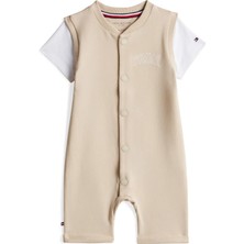 Tommy Hilfiger Baskılı Normal Bej Bebek Tulum KN0KN02371ACI