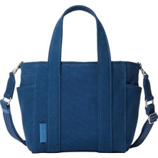 Calvin Klein %100 Pamuk Mavi Kadın Çapraz Çanta LV04F3384GCFA