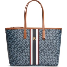 Tommy Hilfiger Mavi Kadın Tote Çanta Şık Görünüm ve Ergonomik Tasarım AW0AW183900GY