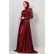 Giza Store Asya Tesettür Abiye Bordo