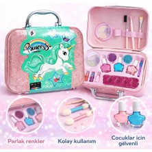 “princess Unicorn” Su Bazlı Çocuk Makyaj Seti – Parlak Çantalı Hediye Kutusu