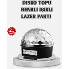 Beruflic LED Disko Küresi Bluetooth Hoparlörlü Ritimle Senkronize Döner Işıklı