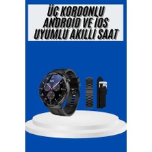 Derin Stok Amoled Ekran Akıllı Saat Üç Kordonlu Ios Android Uyumlu