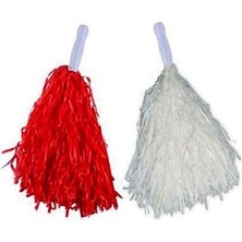 Derin Stok Kırmızı Beyaz Gösteri Ponponu