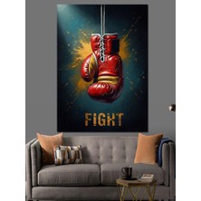 Karizma Tablo Asılı Duran Kırmızı Boks Eldiveni Dekoratif Kanvas - Mdf Ahşap Tablo
