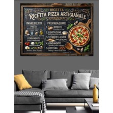 Karizma Tablo Pizza Tarifi ve Malzemeleri Tabelası Dekoratif Kanvas - Mdf Ahşap Tablo