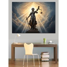 Karizma Tablo Adalet Tanrıçası Themis Heykeli Görseli Dekoratif Kanvas - Mdf Ahşap Tablo