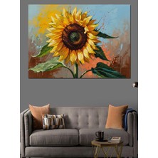 Karizma Tablo Güneşin Işıltısında Büyük Ayçiçeği Dekoratif Kanvas - Mdf Ahşap Tablo