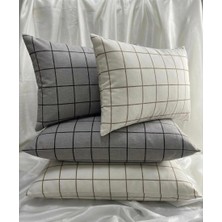 Voddi 4 Adet Fermuarlı,desenli | 50X70 cm Yastık Kılıfı | %70 Pamuk | Overlok Dikim