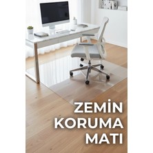 Florone Carpet Tiles Şeffaf Sandalye Altı Zemin Koruma Paspası | Parke ve Halı Koruyucu Ofis Matı 90X120 cm