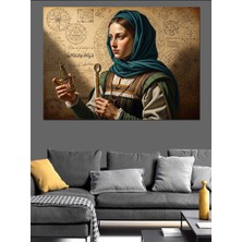 Karizma Tablo Elinde Asa Tutan Mistik Kadın Dekoratif Kanvas - Mdf Ahşap Tablo