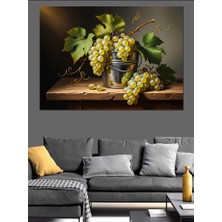 Karizma Tablo Masada Taze Yeşil Üzüm Salkımı Dekoratif Kanvas - Mdf Ahşap Tablo