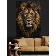 Karizma Tablo Vakur ve Karizmatik Aslan Portresi Dekoratif Kanvas - Mdf Ahşap Tablo