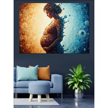 Karizma Tablo Işıltılı Hamile Kadın Silüeti Tablo Dekoratif Kanvas - Mdf Ahşap Tablo