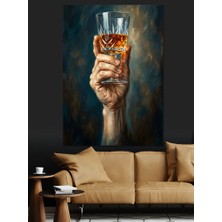 Karizma Tablo Kadeh Tutan El Yakın Plan Dekoratif Kanvas - Mdf Ahşap Tablo