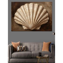 Karizma Tablo Gerçekçi Dokulu Büyük Deniz Kabuğu Dekoratif Kanvas - Mdf Ahşap Tablo