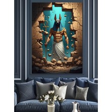 Karizma Tablo Duvardan Çıkan Mistik Tanrı Figürü Dekoratif Kanvas - Mdf Ahşap Tablo