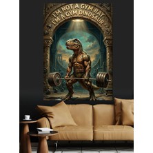 Karizma Tablo Halter Kaldıran Güçlü Dinazor Karakteri Dekoratif Kanvas - Mdf Ahşap Tablo