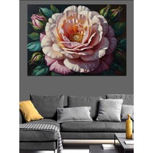 Karizma Tablo Pembe Şakayık Çiçeği Yakın Çekim Dekoratif Kanvas - Mdf Ahşap Tablo