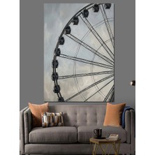 Karizma Tablo Büyük Dönme Dolap Mimari Detay Dekoratif Kanvas - Mdf Ahşap Tablo