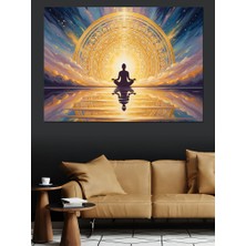 Karizma Tablo Meditasyon Yapan Silüet ve Enerji Dekoratif Kanvas - Mdf Ahşap Tablo