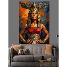 Karizma Tablo Mısır Tanrıçası Kostümlü Güçlü Kadın Dekoratif Kanvas - Mdf Ahşap Tablo