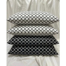 Voddi 4 Adet Fermuarlı,desenli | 50X70 cm Yastık Kılıfı | %70 Pamuk | Overlok Dikim