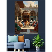 Karizma Tablo Saray Avlusunda Toplanan Osmanlı Heyeti Dekoratif Kanvas - Mdf Ahşap Tablo