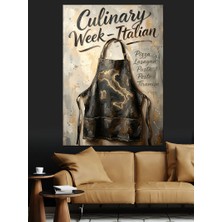 Karizma Tablo Culinary Week Italian Mutfak Önlüğü Dekoratif Kanvas - Mdf Ahşap Tablo
