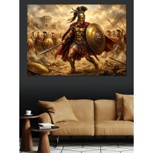 Karizma Tablo Antik Zırhlı ve Miğferli Savaşçı Dekoratif Kanvas - Mdf Ahşap Tablo