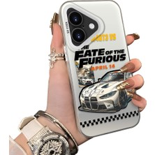 Ucuc iPhone 16 Uyumlu Sert Akrilik Arka Silikon Kenar Lens Koruma Kılıf