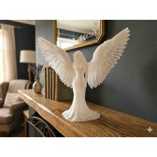 3D VAN TASARIM Transparan Saydam Renkte Büyük Kanatlı Melek Figürü