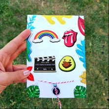 toptanbuldum 4'lü Ahşap Rozet Marteniçka Bileklik Hediyeli -Çanta-Broş-Aksesuar