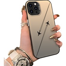 Ucuc iPhone 14 Pro Max Uyumlu Sert Akrilik Arka Silikon Kenar Lens Koruma Kılıf
