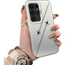 Ucuc Samsung Galaxy S23 Ultra Uyumlu Sert Akrilik Arka Silikon Kenar Lens Koruma Kılıf