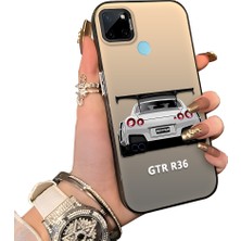 Ucuc Realme C21Y/C25Y Uyumlu Sert Akrilik Arka Silikon Kenar Lens Koruma Kılıf