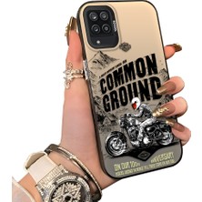 Ucuc Samsung Galaxy A12/M12 Uyumlu Sert Akrilik Arka Silikon Kenar Lens Koruma Kılıf