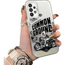 Ucuc Samsung Galaxy A73 Uyumlu Sert Akrilik Arka Silikon Kenar Lens Koruma Kılıf