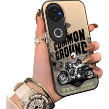 Ucuc Vivo V50 Uyumlu Sert Akrilik Arka Silikon Kenar Lens Koruma Kılıf