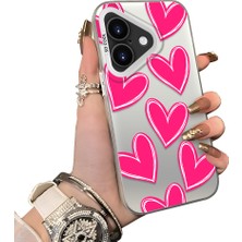 Ucuc iPhone 16 Uyumlu Sert Akrilik Arka Silikon Kenar Lens Koruma Kılıf