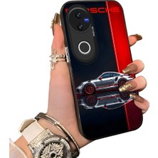 Ucuc Vivo V50 Uyumlu Sert Akrilik Arka Silikon Kenar Lens Koruma Kılıf