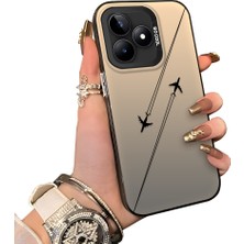 Ucuc Realme C51 Uyumlu Sert Akrilik Arka Silikon Kenar Lens Koruma Kılıf