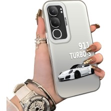Ucuc Vivo Y19S 4G/Y19S Pro Uyumlu Sert Akrilik Arka Silikon Kenar Lens Koruma Kılıf