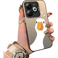 Ucuc Tecno Spark 20C Uyumlu Sert Akrilik Arka Silikon Kenar Lens Koruma Kılıf