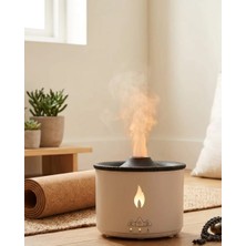 İlk El Grup Ieg™ Aromaterapi Difüzörü Alev Efektli LED Işıklı Sessiz Hava Nemlendirici Otomatik Kapanma