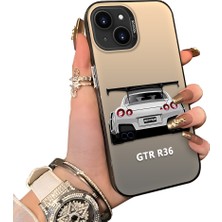 Ucuc iPhone 14 Plus/15 Plus Uyumlu Sert Akrilik Arka Silikon Kenar Lens Koruma Kılıf