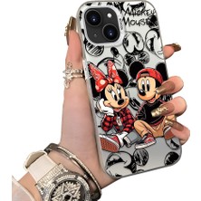 Ucuc iPhone 14 Plus/15 Plus Uyumlu Sert Akrilik Arka Silikon Kenar Lens Koruma Kılıf