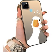 Ucuc Realme C25Y/C21Y Uyumlu Sert Akrilik Arka Silikon Kenar Lens Koruma Kılıf